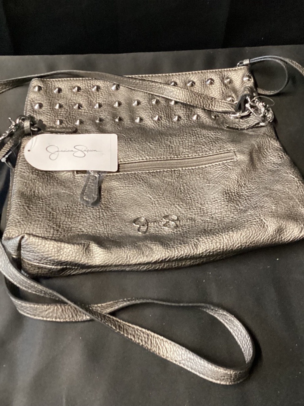 Beautiful Jessica Simpson Silver Bag Leopard Interior